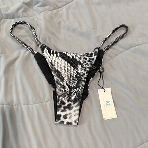 Women's Black and White Swim Bottom
